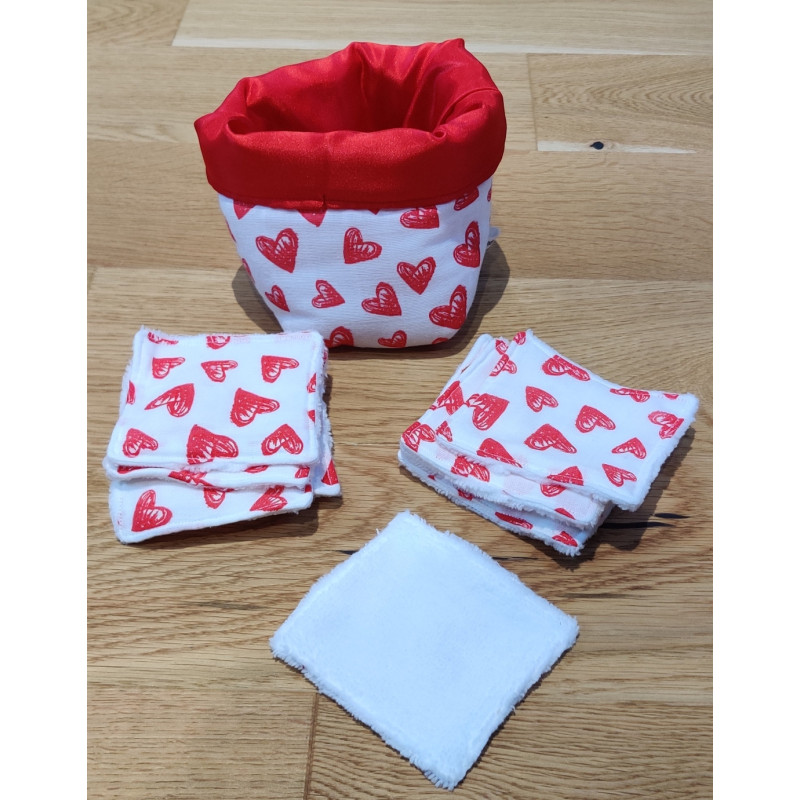 Lingettes lavables avec panier de rangement