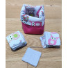 Lingettes lavables avec panier de rangement