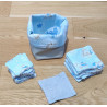 Lingettes lavables avec panier de rangement